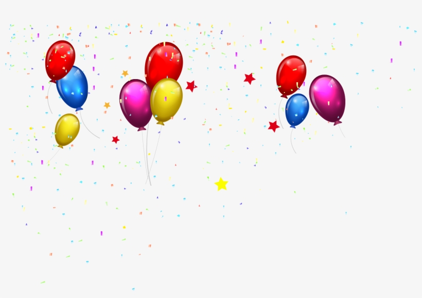 Svg Transparent Download Birthday Cake Happy To You - Balloons And Confetti Png, transparent png