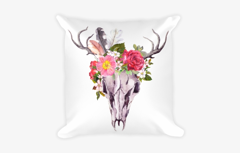 Floral Print Png - Animal Skull Flower, transparent png