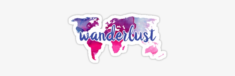 Wanderlust Watercolor By Kayceedesigns - Stampmagick World Map Wall Decal For Home Or Office, transparent png