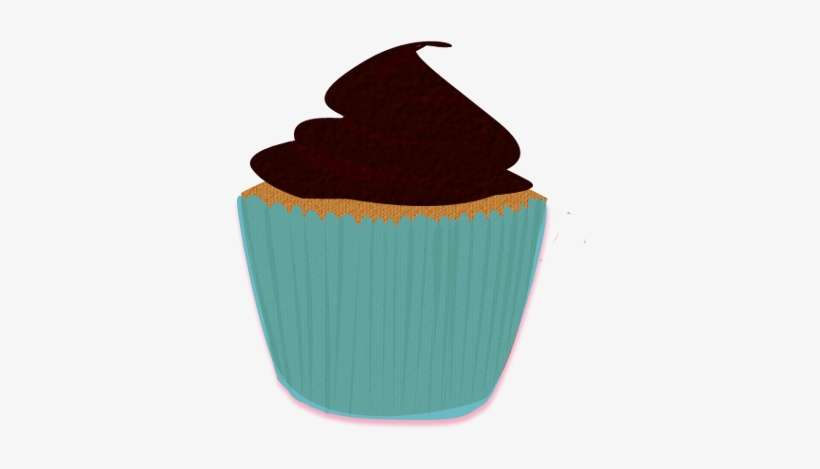 Turquoise Brown Cupcake Clip Art By Wisp - Clip Art, transparent png