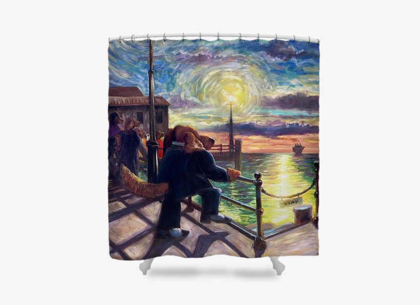 Shower Curtain - Bon Voyage - Lonely Dog Painting, transparent png