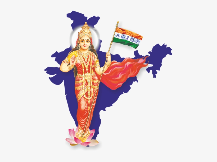 Bharat Mata - India Map With Bharat Mata, transparent png