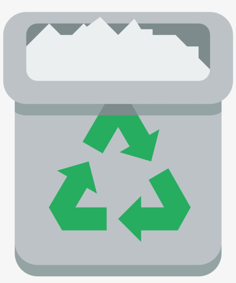 Trashcan Full Icon - Recycle Stencil, transparent png