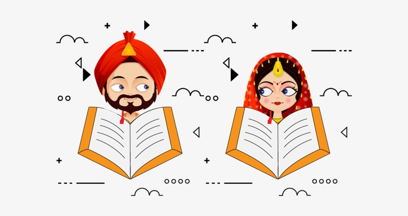 Marriage Report - Sikh Bride And Groom Cartoon, transparent png