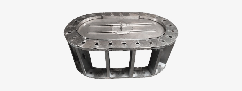 48 Oval Fire Pit Frame W 6 Wide Deck Gas Burner 400x400 Png