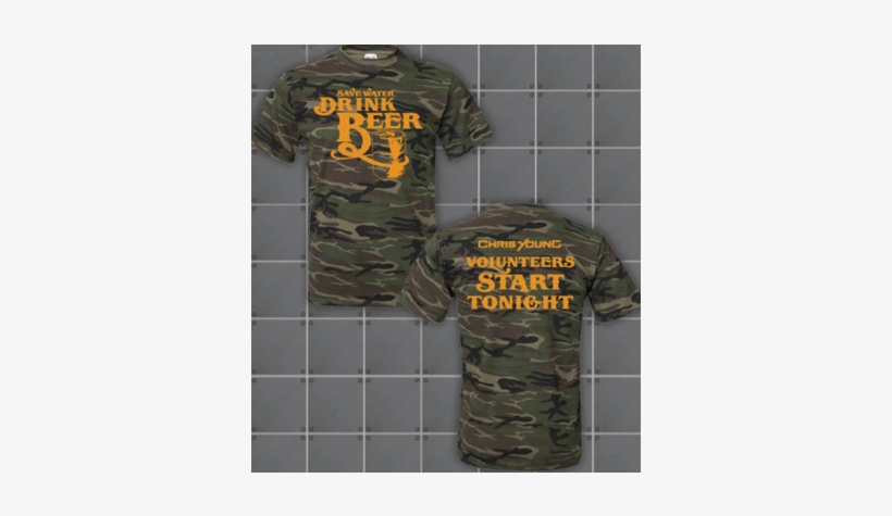 Camo Save Water Drink Beer T Shirt Small Only - Red Limited Edition Camo Print Tee, transparent png