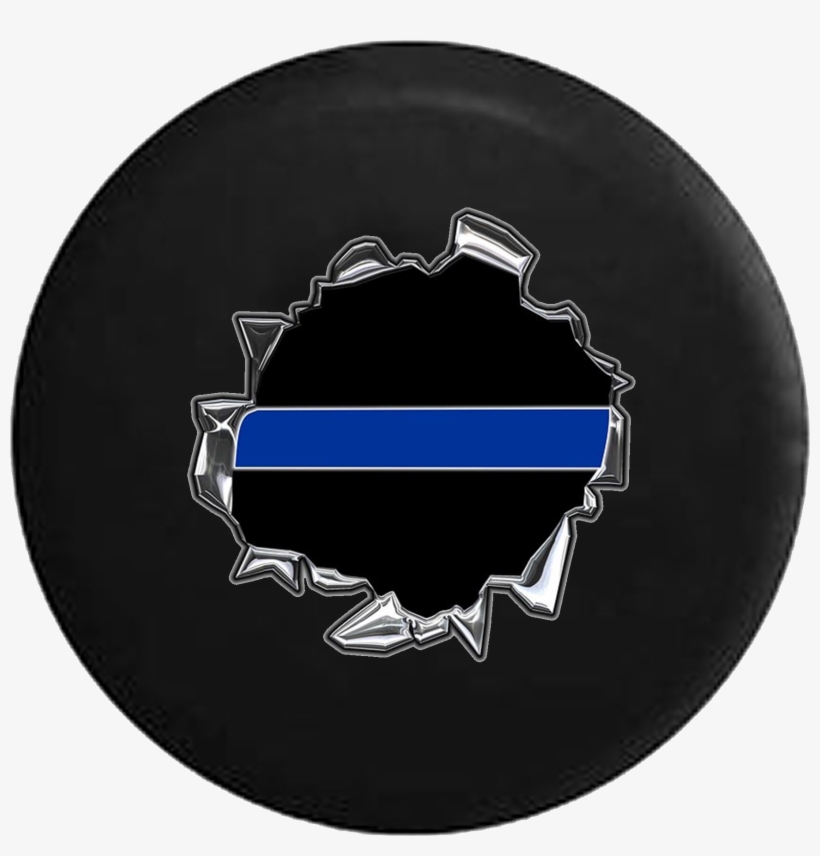 Thin Blue Line - Thin Blue Line Torn Away Reflective Decal - 2 Inch, transparent png
