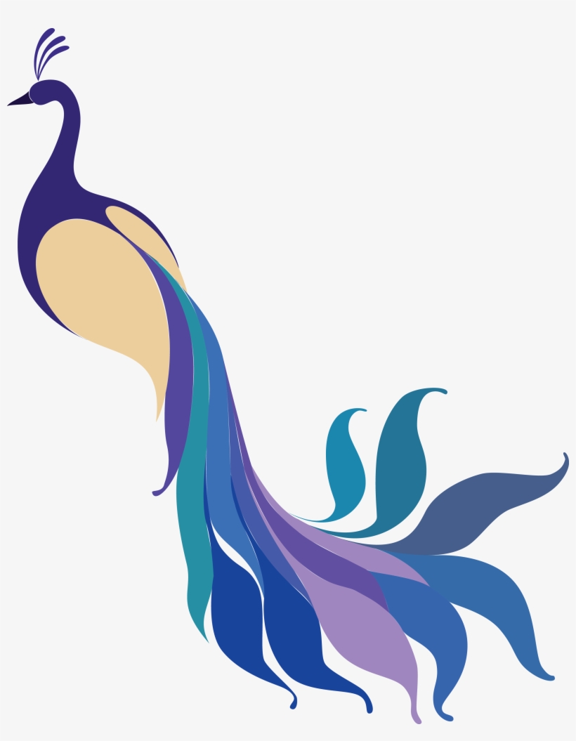 Png Coloured - Geometric Peacock, transparent png