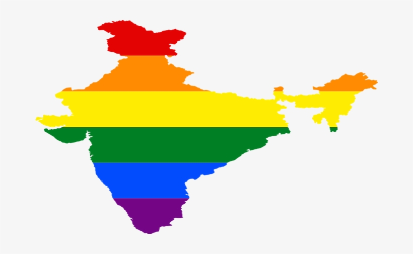 Lgbt Flag Superimposed On Map Of India - Lgbt India Map, transparent png