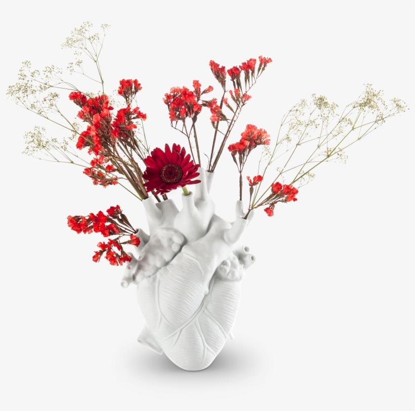 Love Bloom Heart Shaped Vase Seletti - Love In Bloom Vase, transparent png