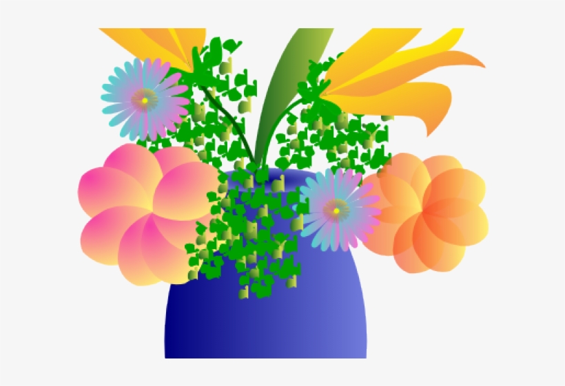 Vase Clipart Spring Flower - Vase Of Flowers Clipart, transparent png