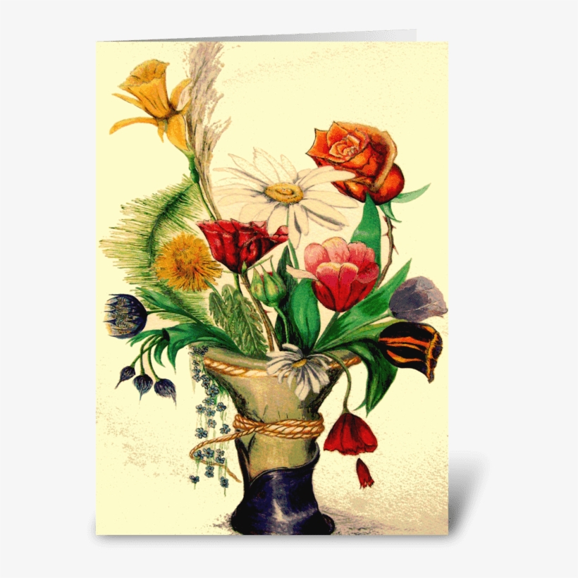 A Gathering Of Flowers Greeting Card - Bouquet, transparent png