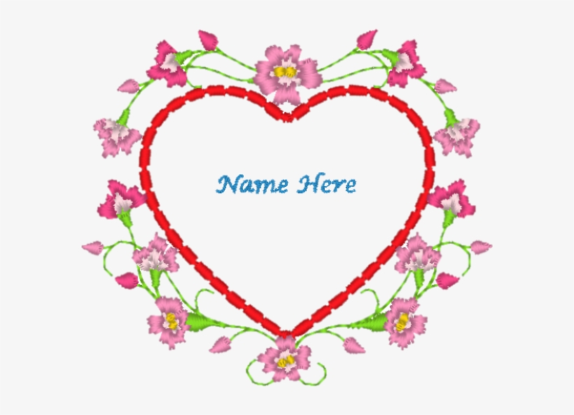 Heart Frame & Flowers - Flower, transparent png