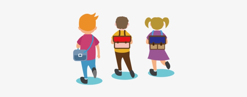 Go To School, Go To School, Cartoon, Vector Png And - School Going Students Png Vector, transparent png