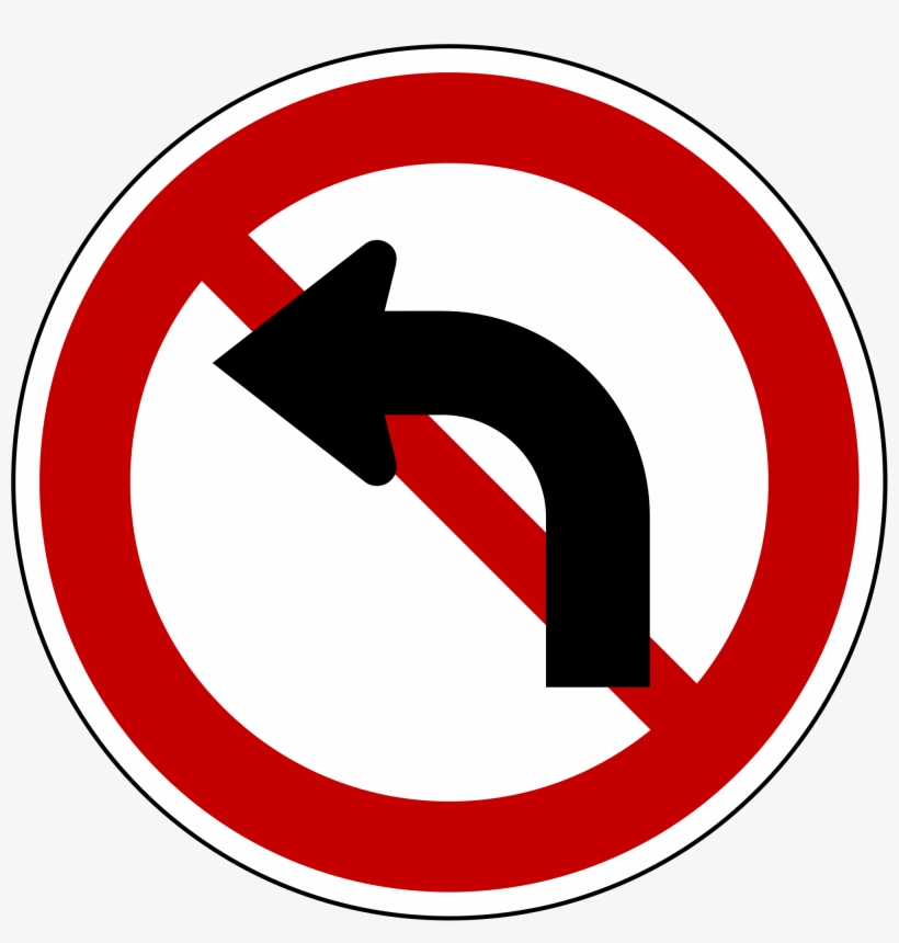 Open - No Left Turn Traffic Sign, transparent png