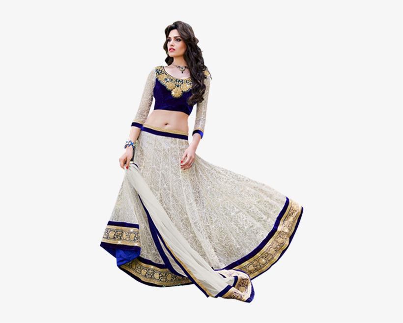 Lehenga White And Blue, transparent png