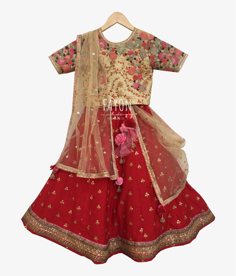 Beige Embroidery Choli With Red Embroidery Lehenga - Choli, transparent png