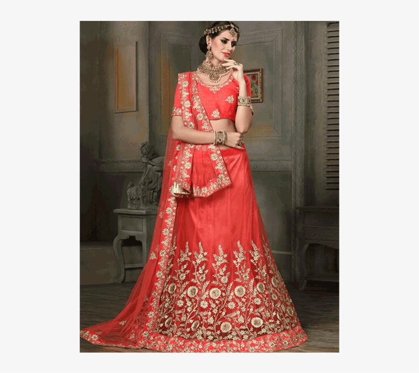 Zoom - Coral Lehenga, transparent png