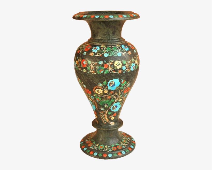 Beautiful Gorara Marble Inlaid Flower Vase - Vase, transparent png