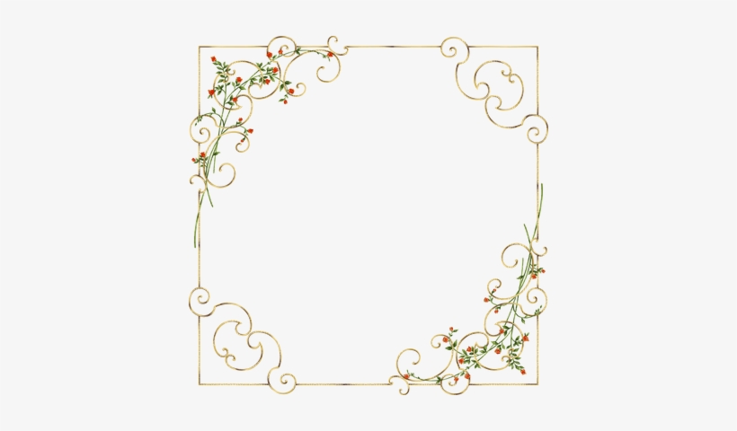 Golden Frame - Floral Designs For Cards, transparent png