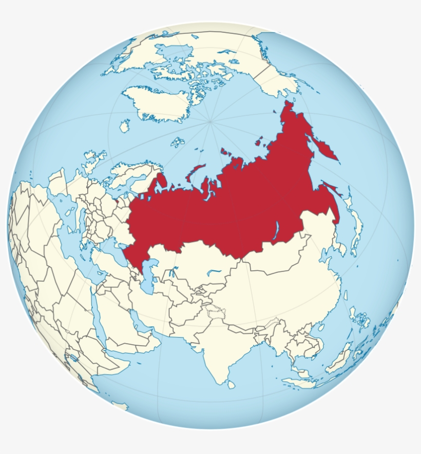 Russia On The Globe - Russia Centered World Map, transparent png