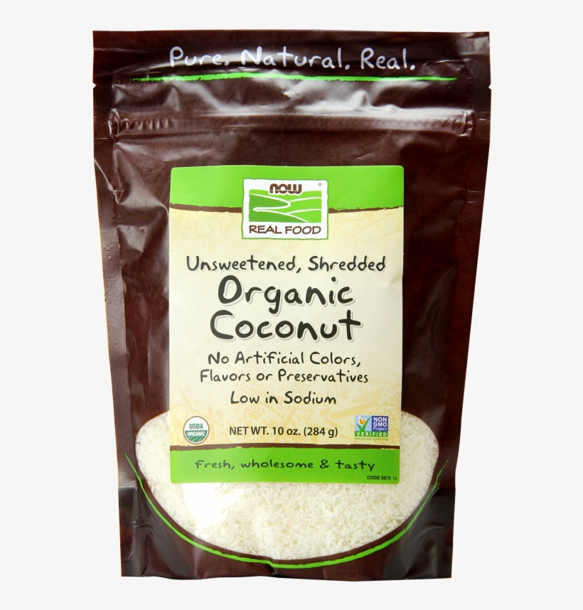Coconut, Organic Shredded - Now Real Food Coconut, transparent png