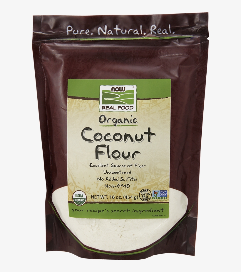 Coconut Flour, Organic - Now Foods Real Food Organic Coconut Flour -- 16 Oz, transparent png