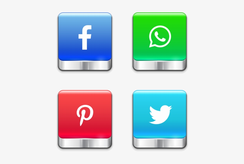 Social Media Steel Style Button Set, Social Media, - Icon, transparent png
