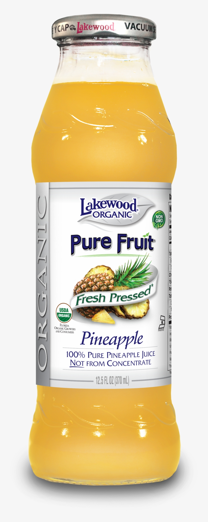 Lakewood Organic Pure Pineapple Juice, - Lakewood - Organic Pure Fruit Juice Pineapple - 12.5, transparent png