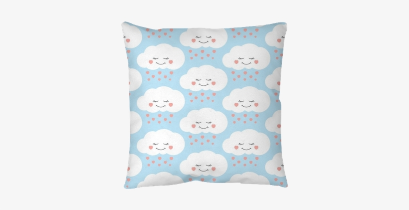 Children Print With Clouds And Hearts Rain On Lilac - Cushion, transparent png