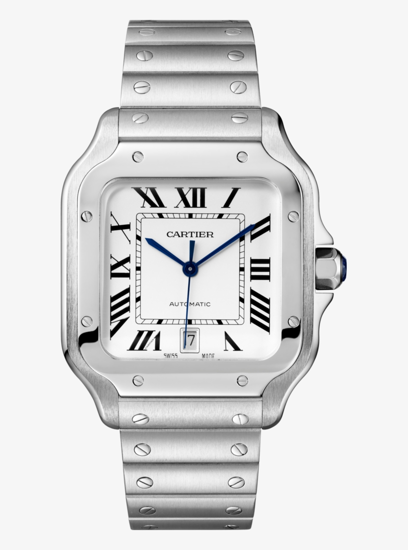 Santos De Cartier Watchlarge Model, Automatic, Steel, - Wssa0009 Cartier, transparent png