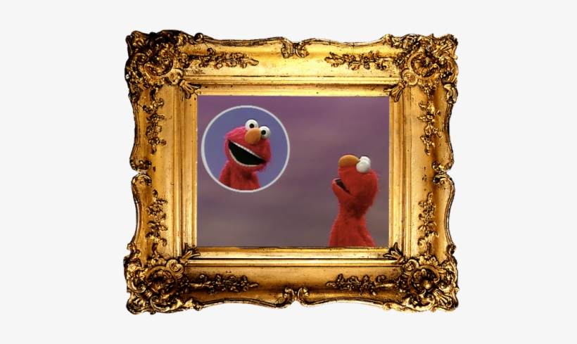 “elmo With Teeth In An Ornate Gold Frame” By Me - Png Photo Frame Free, transparent png