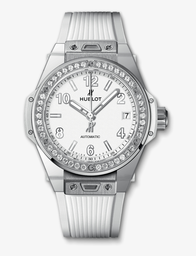 Big Bang One Click Steel White Diamonds - Hublot Big Bang With Diamonds, transparent png