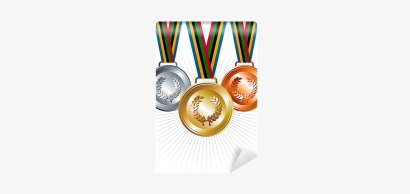 Gold, Silver And Bronze Medals With Ribbons Background - Medals And Ribbons Background, transparent png
