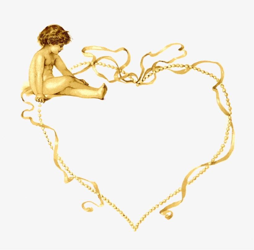 This Incredible Vintage Graphic Is From An Antique - Golden Frame Baby Png, transparent png