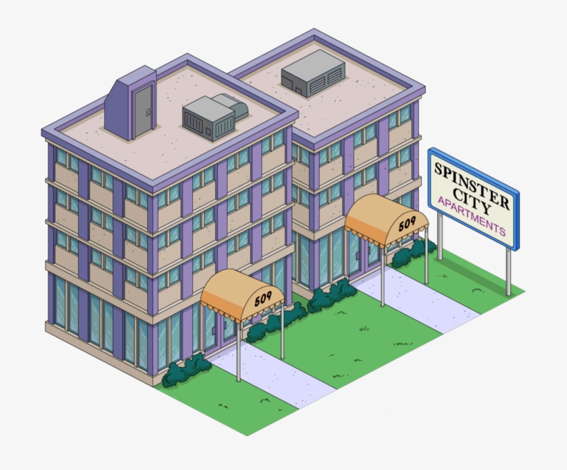 Spinster City Apartments Tapped Out - Simpsons Spinster City Apartments, transparent png