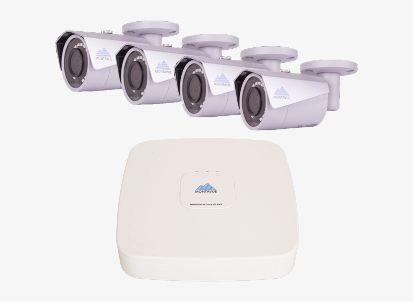 Montavue Home Security System 4 Channel Nvr W/ 4 4mp - Montavue 8mp Ultra Hd Ip Nvr Business & Home Security, transparent png