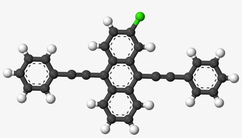 2 Chloro 9,10 Bis Anthracene 3d Balls - Cu Py 4 Structure, transparent png