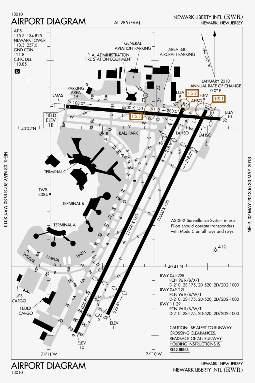 A Map Of Newark's Runways And Taxiways As They Currently - Ewr Runways, transparent png