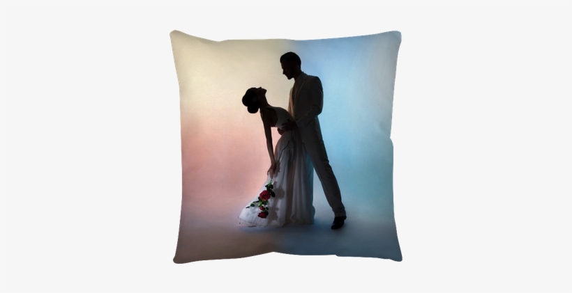 Wedding Couple Silhouette Groom And Bride On Colors - Bridegroom, transparent png