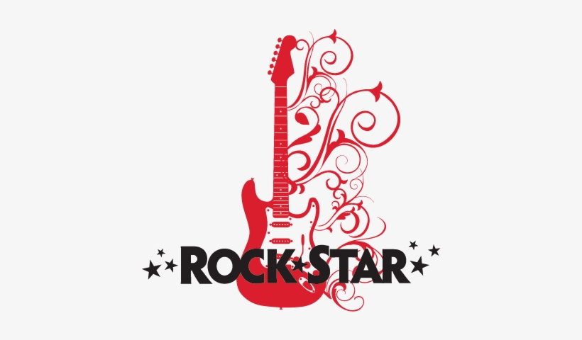 Rock Star With Embellished Guitar Wall Decal - Transparent Rockstar Guitar, transparent png