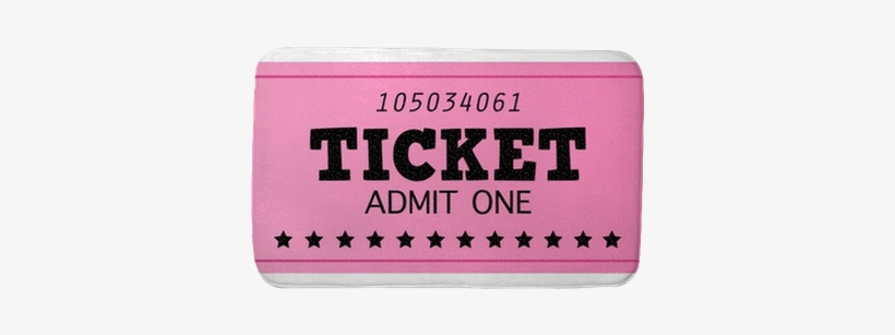 Pink Cinema Retro Admit One Ticket Isolated On White - Retro Ticket, transparent png