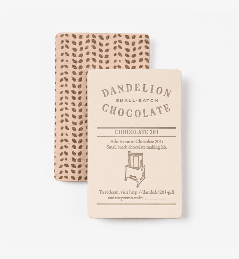 Chocolate 201 Class Gift Card Dandelion Chocolate 810x810 PNG
