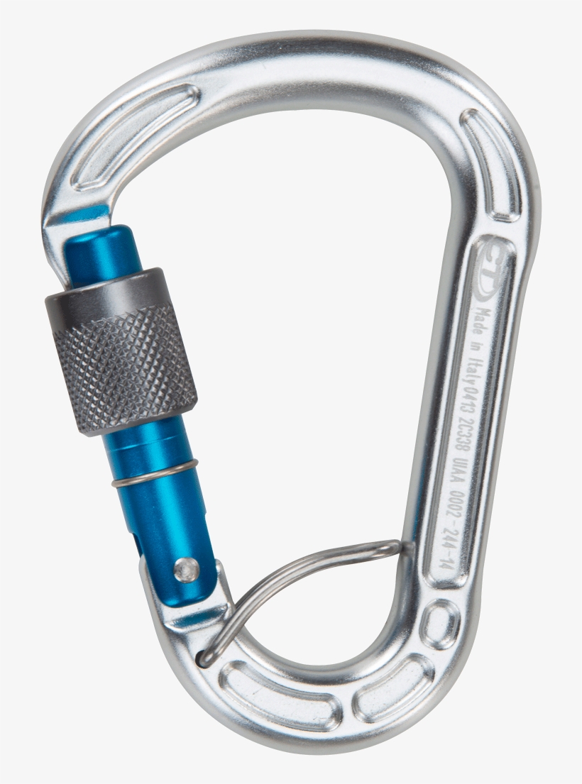 Hot Forged Light Alloy Hms Carabiner With Screwgate, - Climbing Technology Concept Sgl Carabiner Grey, transparent png