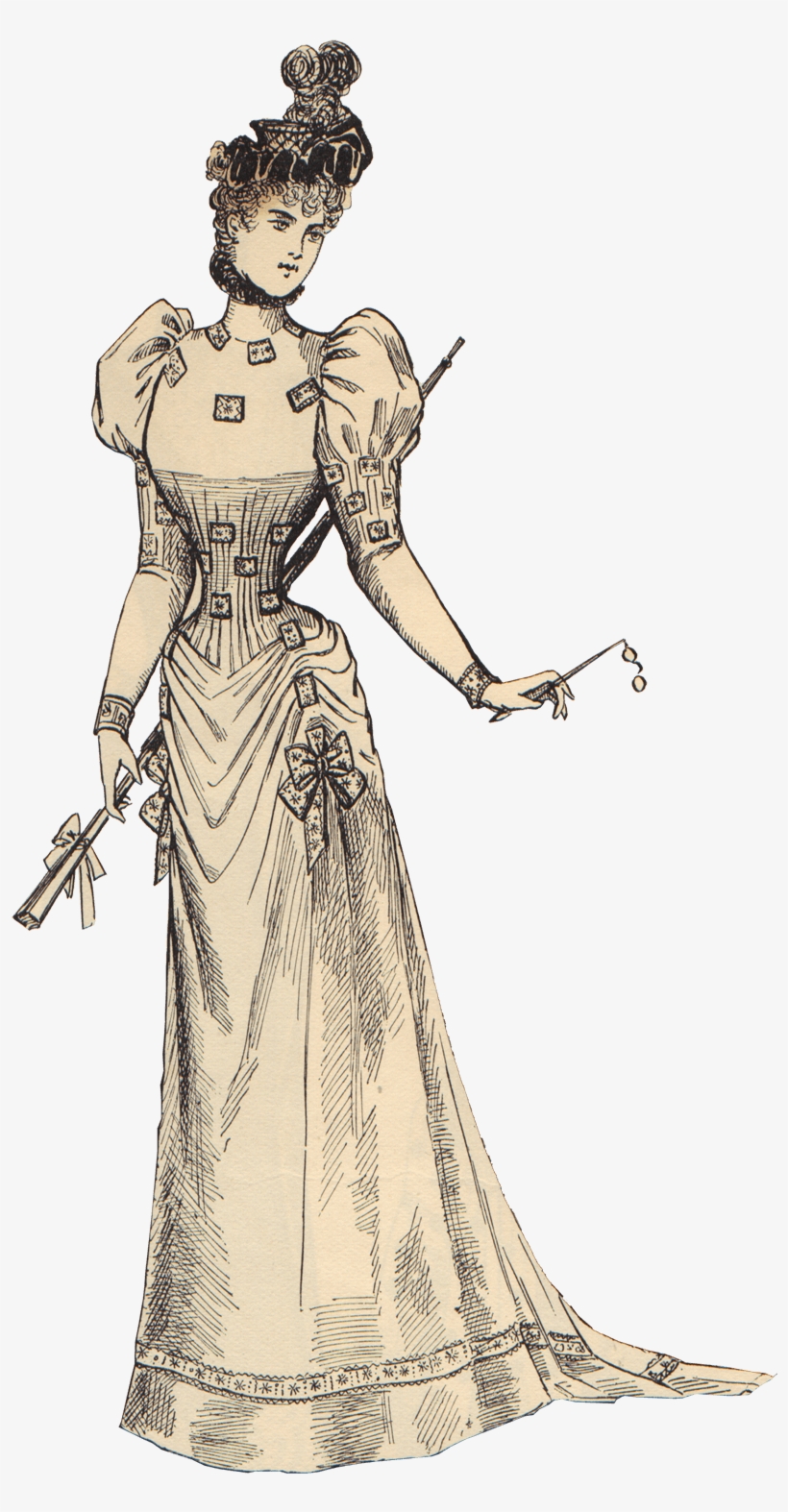 Victorian Vintage Woman - Victorian Woman Illustration Png, transparent png