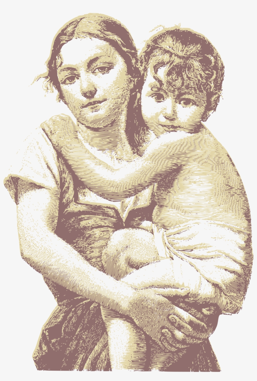 This Free Icons Png Design Of Vintage Woman With Child, transparent png