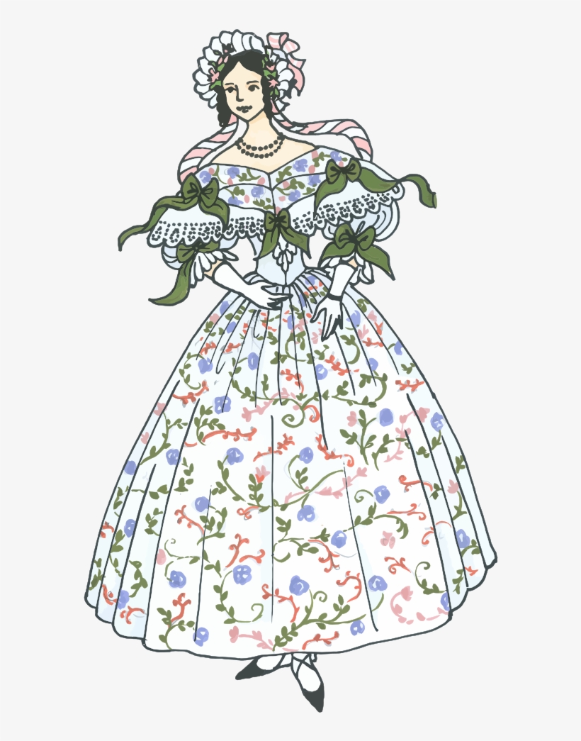 Vintage Woman's Ball Gown - Vintage Ball Gown Clipart, transparent png