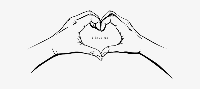 Choose Color - Heart Hand Black And White Png, transparent png