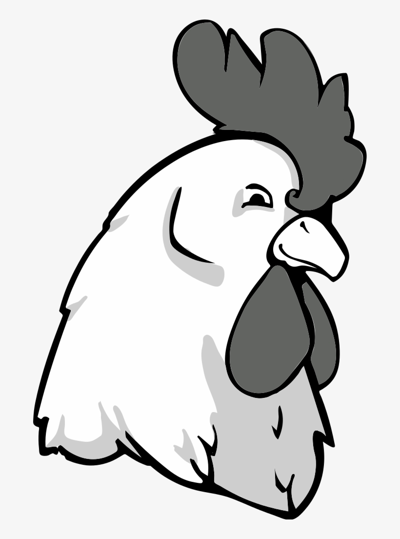 Rooster Bw - Rooster Head Clip Art, transparent png