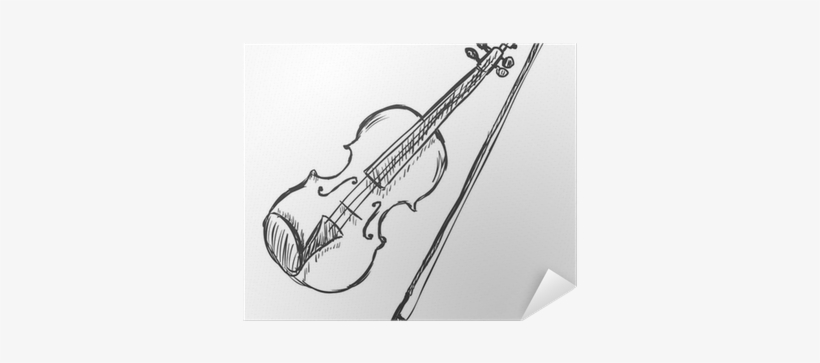 Vector Sketch Violin With Fiddle-bow Poster • Pixers® - Sketch Of Violin, transparent png